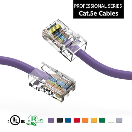 BESTLINK NETWARE CAT5E UTP Ethernet Network Non Booted Cable- 15ft- Purple 100406PU